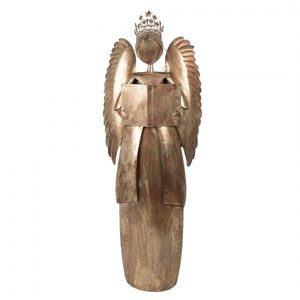 Zlatá antik kovová dekorace anděl v životní velikosti Christmas Angel - 62*25*169 cm 5Y1230 obraz