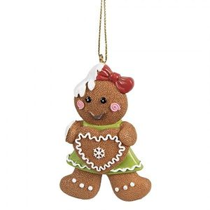 Hnědá vánoční závěsná ozdoba holčička Perníček Gingerbread - 5*1*8 cm 6PR4331 obraz