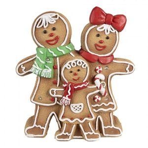 Hnědá vánoční svítící dekorace rodina Perníček Gingerbread - 31*10*35 cm 6MG0049 obraz