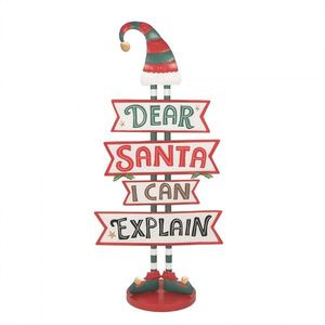 Červená vánoční dekorace cedule na podstavci Dear Santa - 50*27*106 5Y1252 obraz