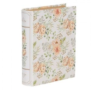 Bílý úložný box s květy ve tvaru knihy Book Van - 17*14*5 cm 66017 obraz