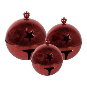 Set 3ks červená dekorace rolnička Bell - Ø 62 / Ø 52 / Ø 42 cm 5Y1265 obraz