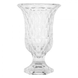 Transparentní skleněná váza s dekorem S - Ø 12*19 cm 6GL5030 obraz