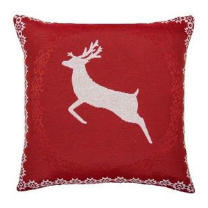Červený povlak na polštář s jelenem Christmas Rustic - 44*44 cm KT021.383 obraz