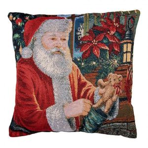 Červený povlak na polštář Santa Claus Christmas Rustic I - 44*44 cm KT021.378 obraz