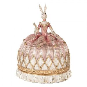 Dekorace králík zámecká paní se zlatým třpytem - Ø 23*28 cm 6PR5504 obraz