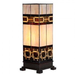 Béžovo-hnědá stolní tiffany lampa Laetitia II - 17*17*44 cm E27/ma* 1*40W 5LL-6360 obraz
