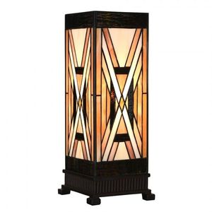 Béžovo-hnědá stolní tiffany lampa Laetitia I - 17*17*44 cm E27/ma* 1*40W 5LL-6359 obraz