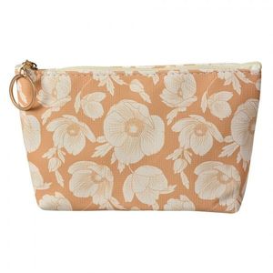 Béžová toaletní taštička s květy Flowers - 21*5*13 cm JZTB0085 obraz