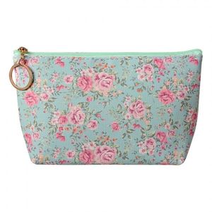 Zelená toaletní taštička s růžemi Roses - 21*5*13 cm JZTB0084 obraz