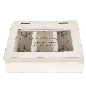 Béžový antik dřevěný box Episerie - 18*16*9 cm 6H2398 obraz