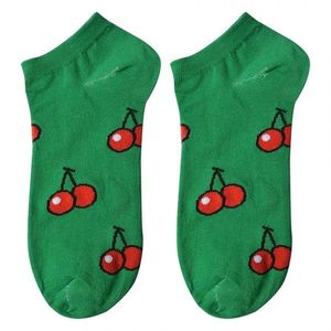 Zelené veselé kotníkové ponožky Cherries - 36-41 JZSSK0021 obraz