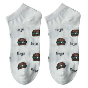 Bílé veselé kotníkové ponožky Hamburgers - 36-41 JZSSK0019 obraz