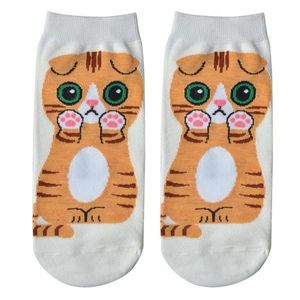 Bílé veselé kotníkové ponožky kočka Cat - 36-41 JZSSK0010 obraz