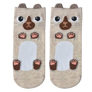 Béžové veselé kotníkové ponožky medvídek Bear - 36-41 JZSSK0009 obraz