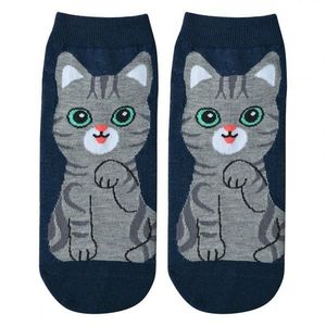 Modré veselé kotníkové ponožky kočka Cat - 36-41 JZSSK0011 obraz