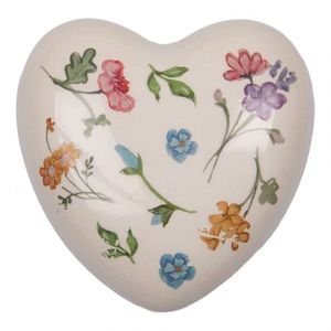 Béžové keramické dekorační s květinami Colourful Flowers - 12*12*4 cm 6CECFL0003 obraz