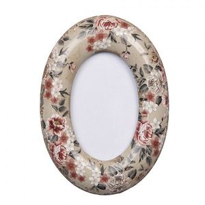 Oválný fotorámeček s keramickým okrajem s květy Floria - 13*3*18 cm / 9*13 cm 2F1276 obraz