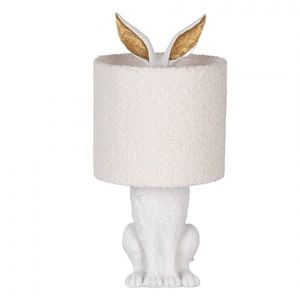 Bílá stolní lampa králík s chlupatým stínidlem Rabbi - Ø 20*43 cm E27/ma* 1*60W 6LMC0111WW obraz