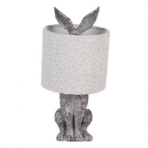 Šedá stolní lampa králík s chlupatým stínidlem Rabbi - Ø 20*43 cm / E27 6LMC0111G obraz