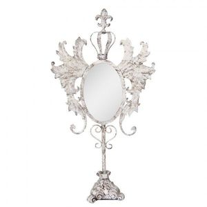 Antik kovové béžové stolní zrcadlo Clothilde - 37*14*68 cm 62S331 obraz