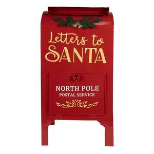 Červená kovová dekorační schránka Letters to Santa - 33*26*67 cm 5Y1262 obraz