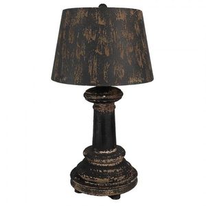 Černá antik dřevěno-kovová stolní lampa Nathalie - Ø 35*64 cm E27/max 1*60W 6LMC0109 obraz
