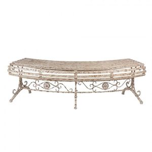 Béžová antik kovová zahradní lavice Henriette - 157*55*48 cm 5Y1337 obraz