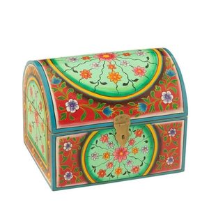 Dřevěná barevná truhla Mumbai mango wood - 28*23*23 cm 50557 obraz