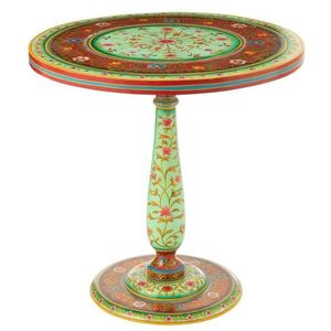 Dřevěný barevný kulatý stůl Mumbai mango wood - Ø 75*75 cm 50562 obraz
