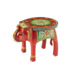 Dřevěný barevný stůl / stolička slon Mumbai mango wood - 48*35*36 cm 50558 obraz
