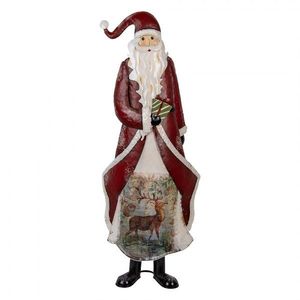 Červená kovová dekorace Santa Claus - 33*16*85 cm 5Y1317 obraz