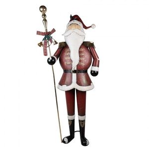 Veliká červená kovová socha Santa Claus s holí - 82*36*205 cm 5Y1332 obraz