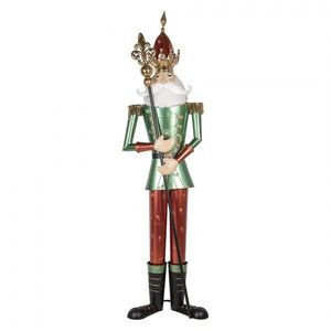 Veliká červeno-zelená kovová socha Louskáček Nutcracker - 64*48*235 cm 5Y1327 obraz