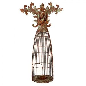 Rezavo-zelený dekorační svícen anděl Aniel Brocante - 29*17*58 cm 6Y5836 obraz