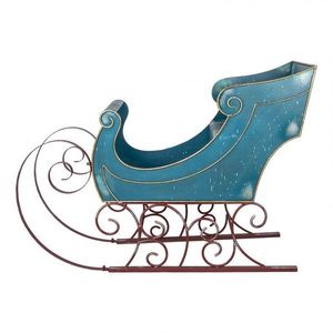 Veliké modré kovové sáně Christmas Sleigh - 137*50*98 cm 5Y1325 obraz