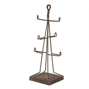 Hnědý antik kovový stojan na 6 hrnků Audrey - 16*16*38 cm 6Y5847 obraz