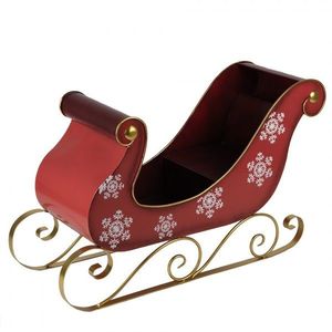 Veliké červené kovové sáně Christmas Sleigh - 112*40*68 cm 5Y1287 obraz