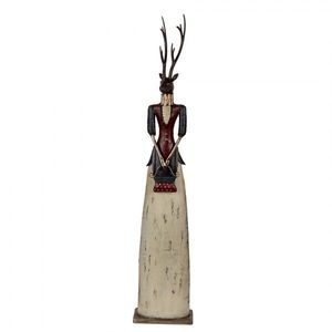 Béžovo-hnědá antik kovová dekorace jelen Deer - 17*10*86 cm 5Y1313 obraz