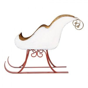 Bílo-zlaté kovové sáně Christmas Sleigh - 38*15*28 cm 6Y5843 obraz