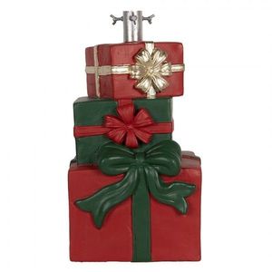 Červeno-zelený stojan na stromek ve tvaru dárků Christmas Gift - 28*26*48 cm 6MG0117 obraz