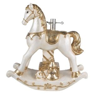 Béžovo-zlatý stojan na stromek houpací kůň Rocking Horse - 60*19*64 cm 5MG0045 obraz