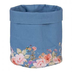 Modrý bavlněný košík na pečivo Flower & Fiesta - Ø 15*16 cm FFA50BL obraz