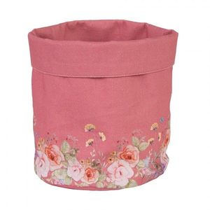 Růžový bavlněný košík na pečivo Flower & Fiesta - Ø 15*16 cm FFA50P obraz