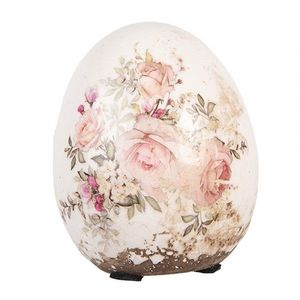 Keramické dekorační vajíčko s růžičkami Rosien S - Ø 7*9 cm 6CE2207S obraz