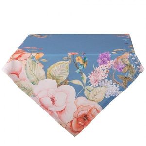 Modrý bavlněný ubrus s květy Flower & Fiesta - 100*100 cm FFA01BL obraz