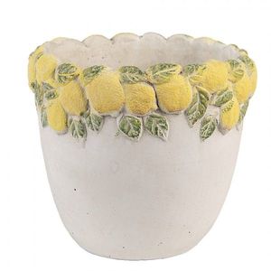 Cementový květináč lemovaný citróny Lemoni S - Ø 16*15 cm 6TE0572S obraz