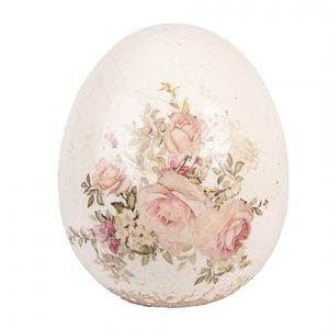 Keramické dekorační vajíčko s růžičkami Rosien L - Ø 14*16 cm 6CE2207L obraz