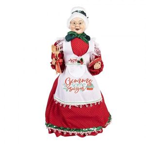 Červená vánoční dekorace figurka babča - 18*18*46 cm 66226 obraz