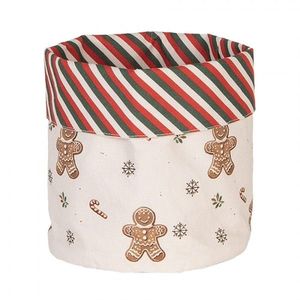 Béžový bavlněný košík na pečivo s perníčky Gingerbread Magic - Ø 15*16 cm CGM50 obraz